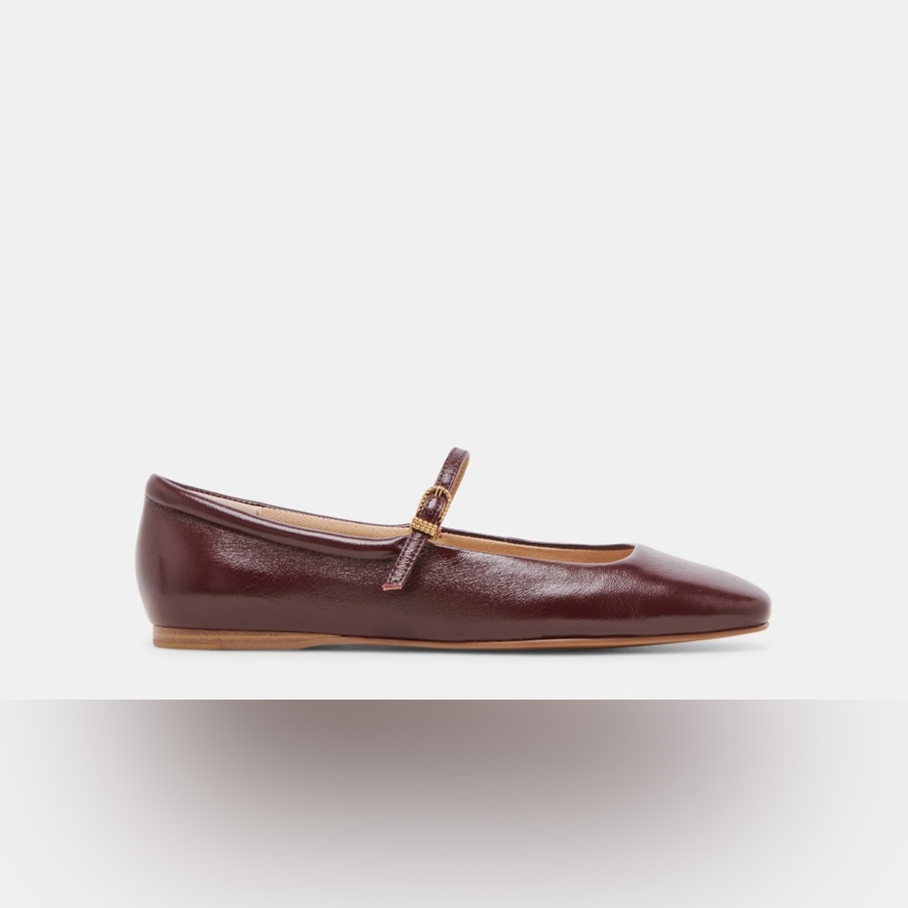 REYES BALLET FLATS CRANBERRY CRINKLE PATENT